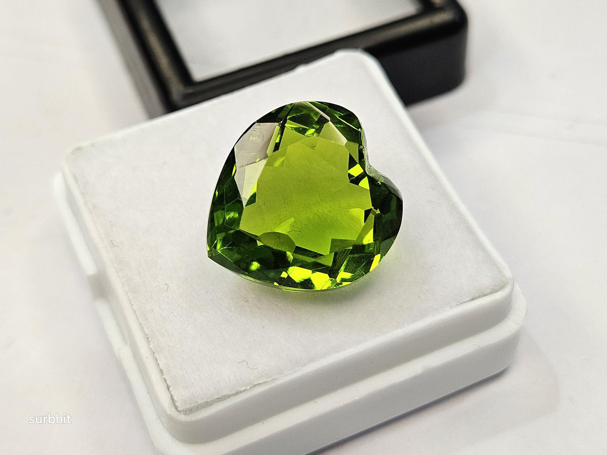 10+ Ct Natural Peridot – Heart Cut Loose Gemstone for Jewelry