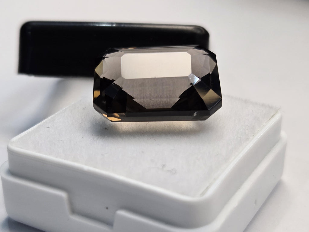 Smoky Black Quartz Emerald Cut Gemstone for Jewelry Making