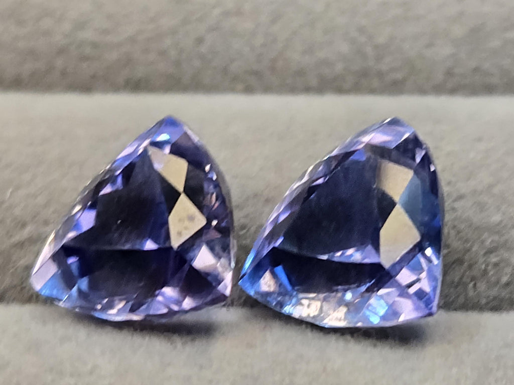 Trillion Cut Tanzanite Pair, 14-15 ct, Loose Gemstones