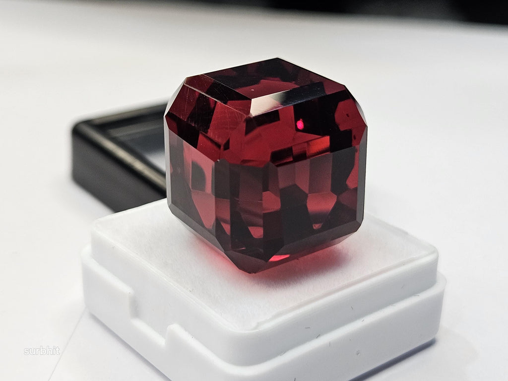 Mozambique Red Ruby Cube, 65-66 Ct Faceted Gemstone
