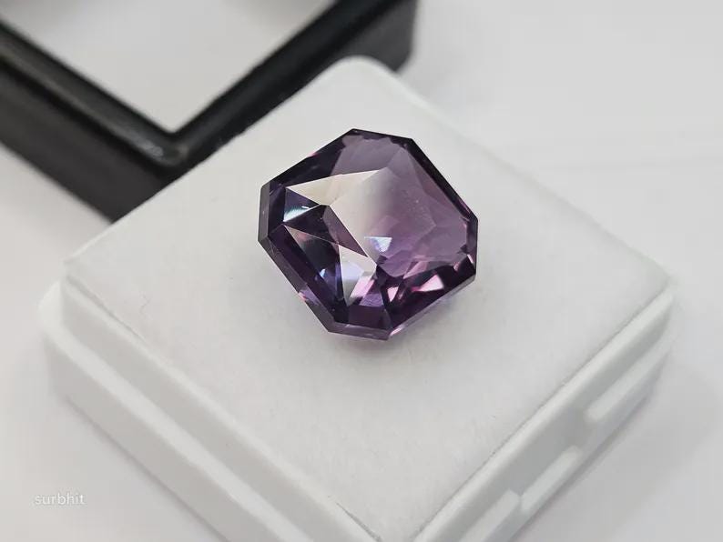 Natural Purple Pink Tanzanite 9+ Ct Radiant Cut Loose Gemstone from Brazil for Rings, Pendants & Jewelry Making