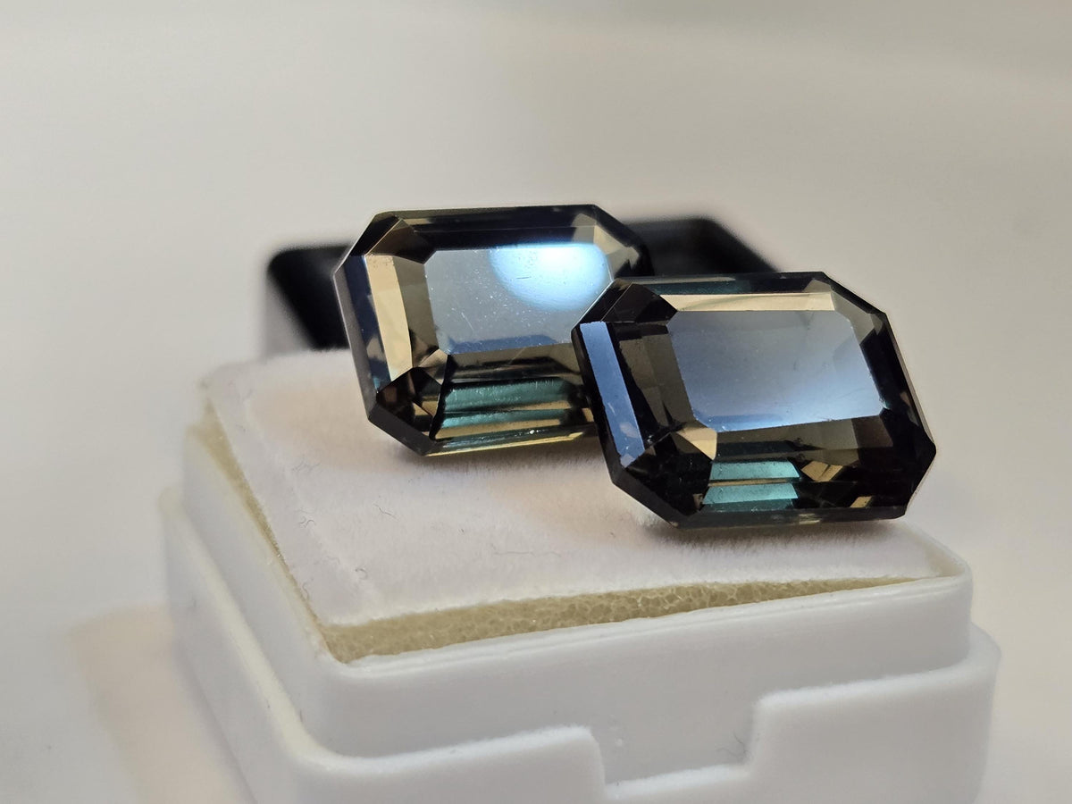 Certified Natural Jade Green Topaz Pair – Emerald Cut, 24-25 Ct (Brazil)