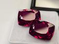 Certified Natural Ruby Pair, 18+ Ct Cushion Cut Gemstones for Jewelry Making