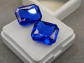 Kashmiri Royal Blue Sapphire Pair oF 20+ Carats Radiant Cut Gemstones for Ring Making