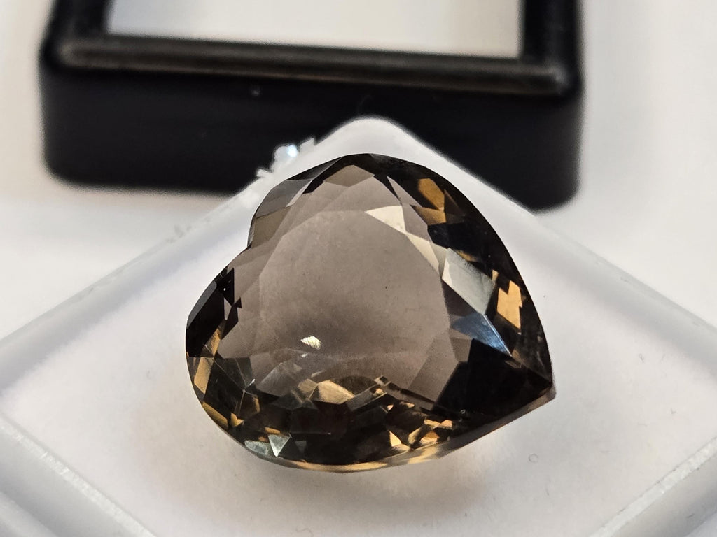 Certified Smoky Black Quartz Heart Cut Gemstone for Jewelry Making
