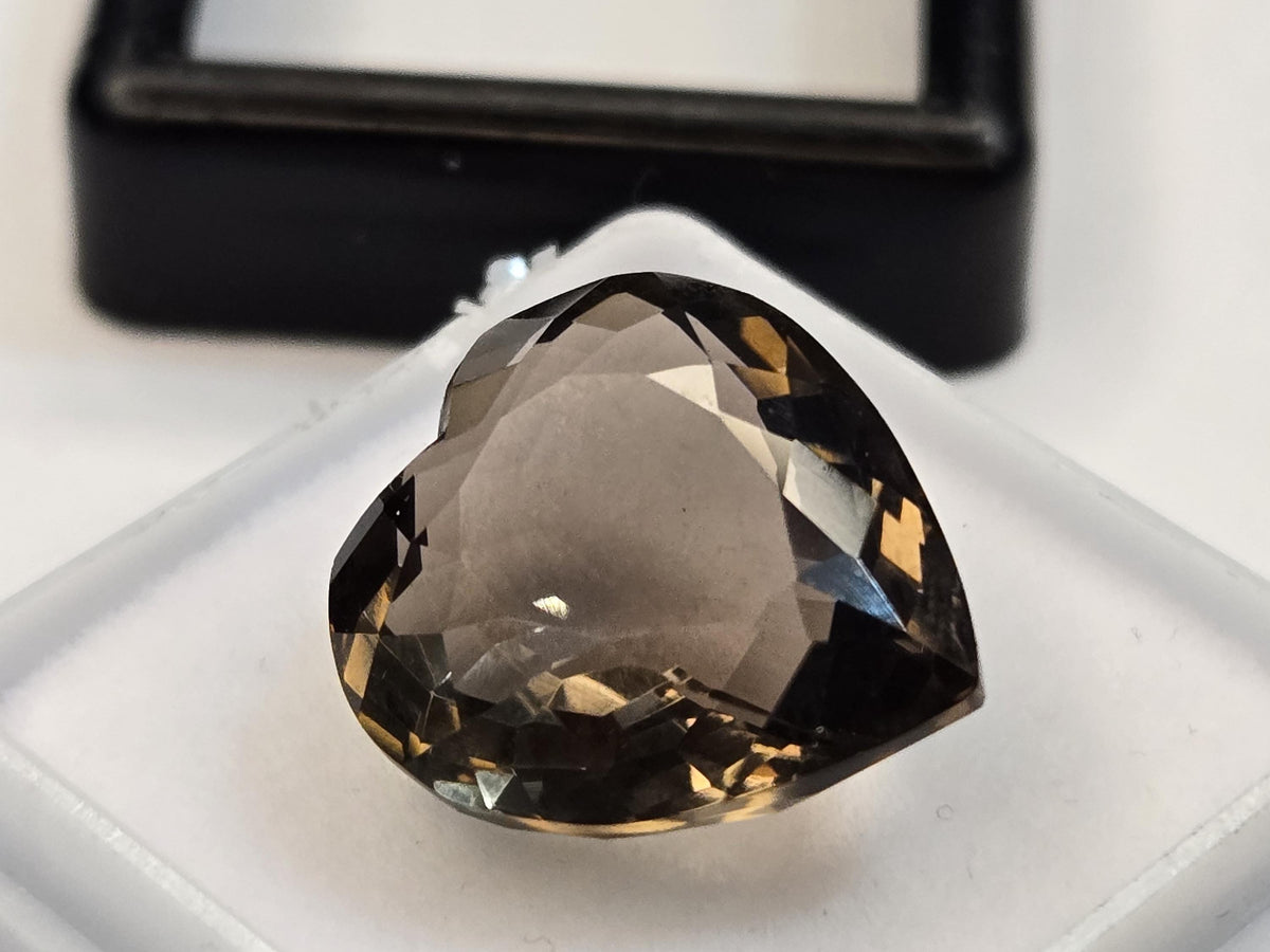 Certified Smoky Black Quartz Heart Cut Gemstone for Jewelry Making