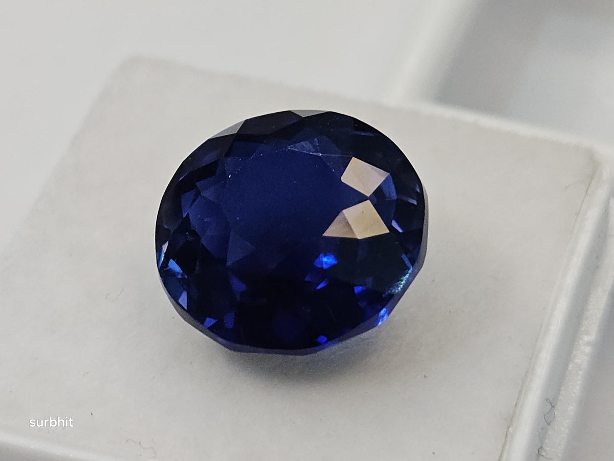 Certified Blue Tanzanite Gemstone, 12 Carat Round Cut, Tanzania Origin, Faceted Stone for Jewelry