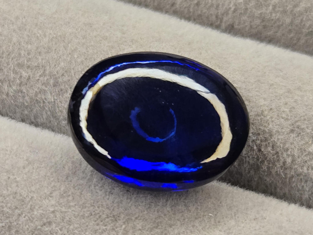 Blue Iolite Oval Cabochon, 18-19 Ct Lab-Created Loose Gemstone