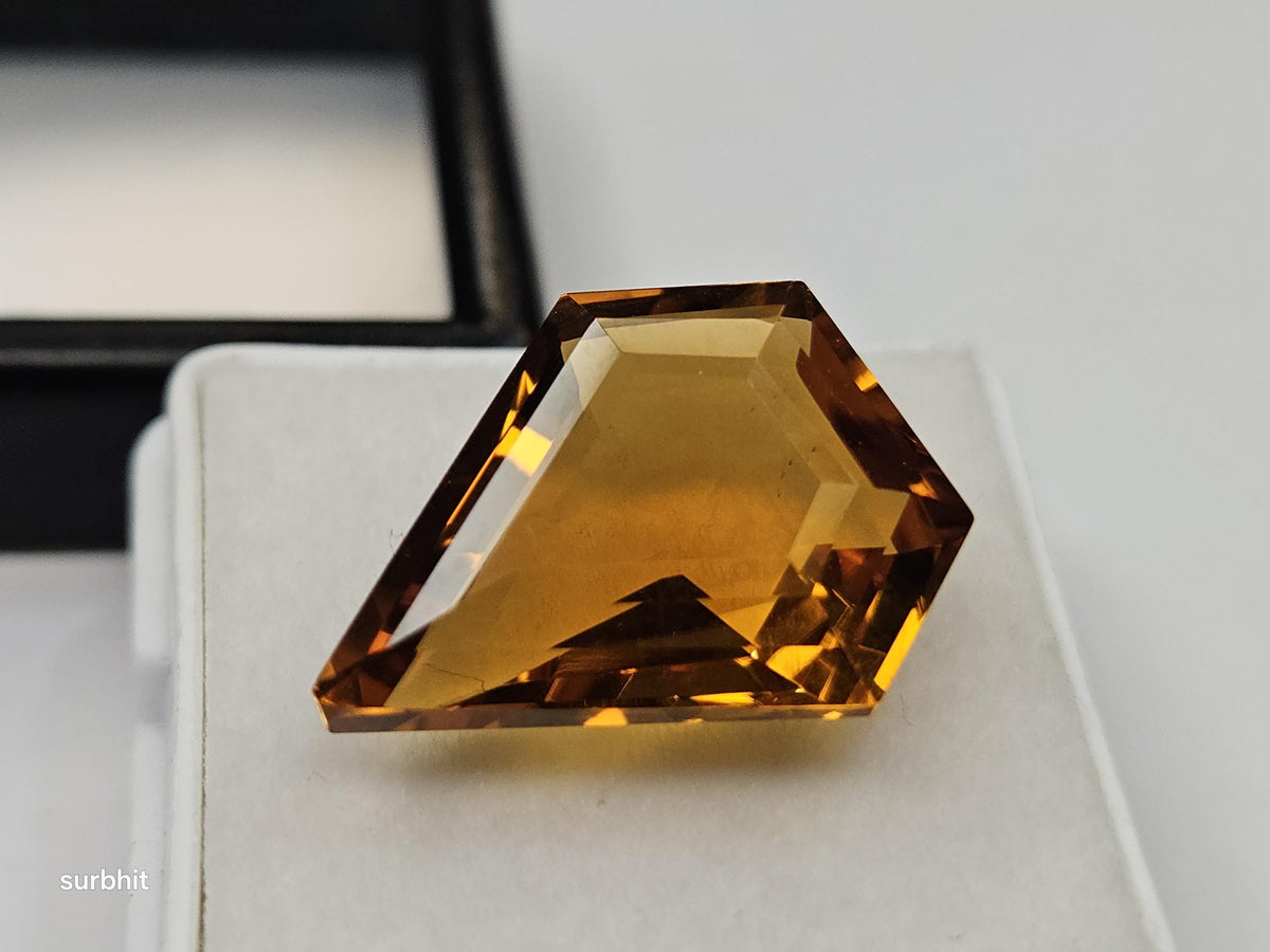 Certified Yellow Citrine Gemstone – 12-13 Ct Fancy Cut Loose Stone for Jewelry Making