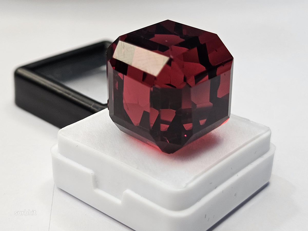 Mozambique Red Ruby Cube, 65-66 Ct Faceted Gemstone