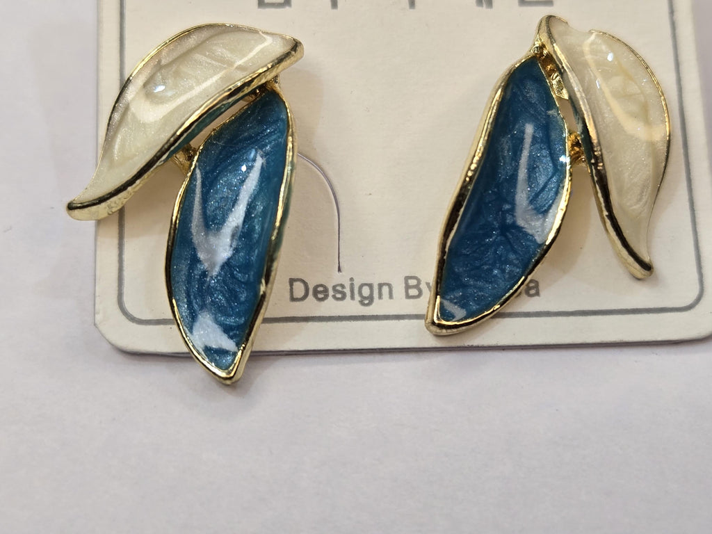Matte White Layered Floral Statement Earrings, Oversized Botanical Studs, Modern Bridal Jewelry