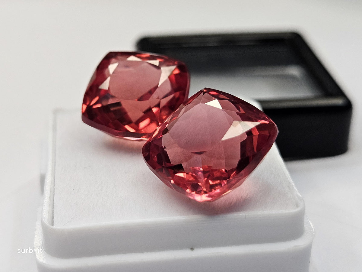 Natural Padparadscha Sapphire Cushion Cut Gemstones (26-27 Ct) for Jewelry Making