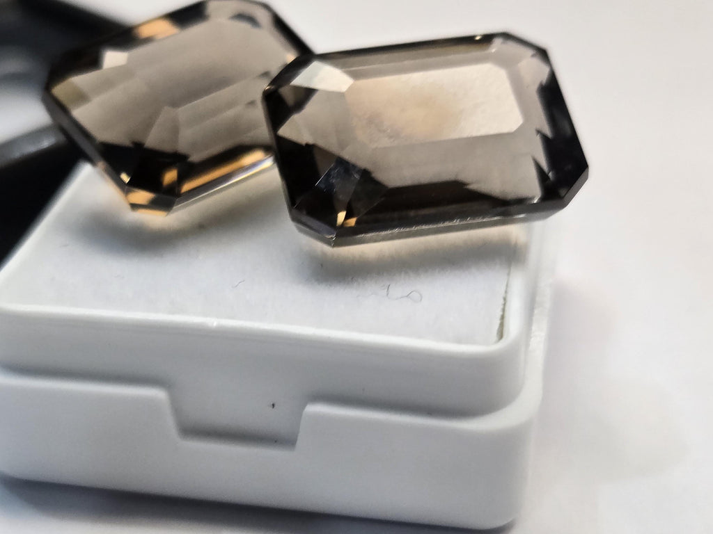 Smoky Black Quartz Emerald Cut Gemstone for Rings, Pendants, Jewelry (24-25 Ct)