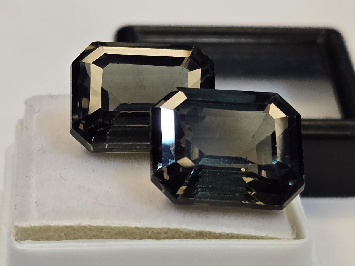 Certified Natural Jade Green Topaz Pair – Emerald Cut, 24-25 Ct (Brazil)