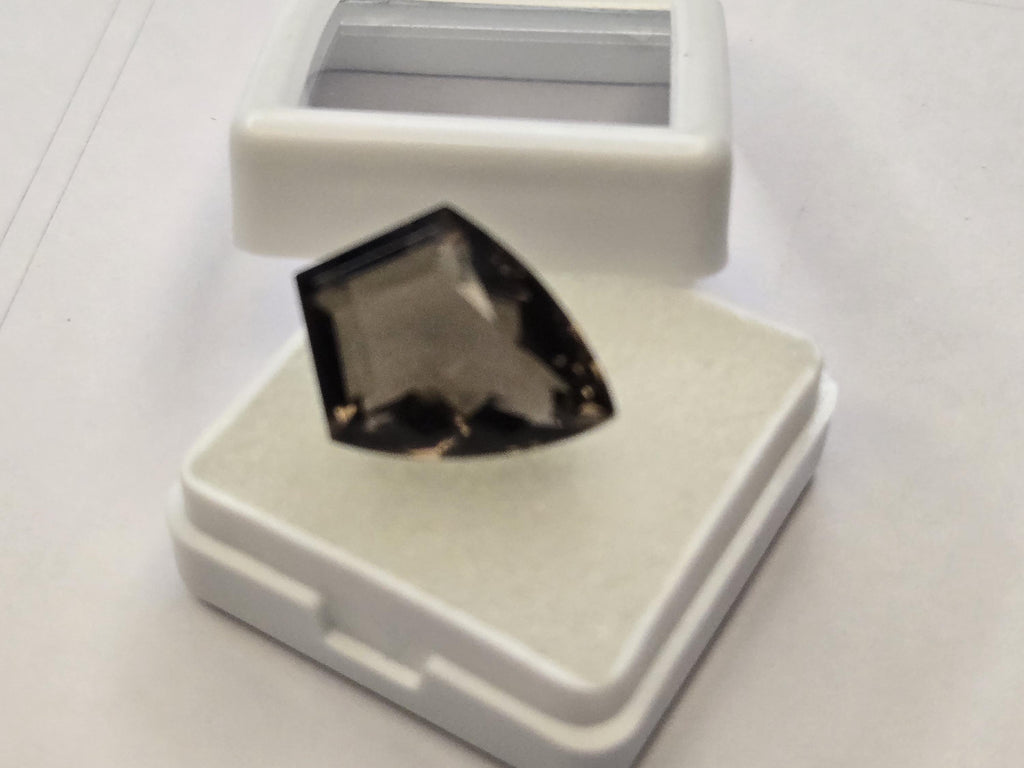 Certified Smoky Black Quartz Gemstone, 13-14 Ct Fancy Cut, Lab Created Loose Stone (Brazil)