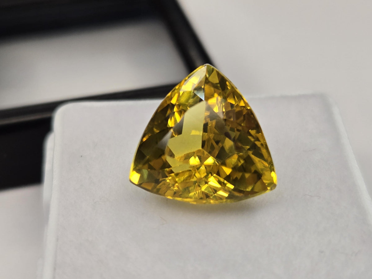 Ceylon Yellow Sapphire, 8-9 Ct Trillion Cut Loose Gemstone