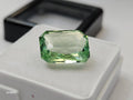Mint Green Tourmaline Emerald Cut Gemstone – 8-9 Ct Certified Loose Stone for Jewelry Making