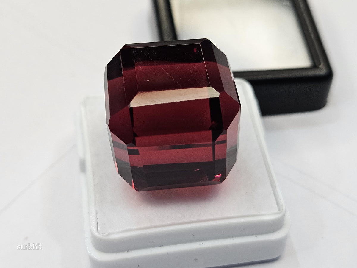 Mozambique Red Ruby Cube, 65-66 Ct Faceted Gemstone