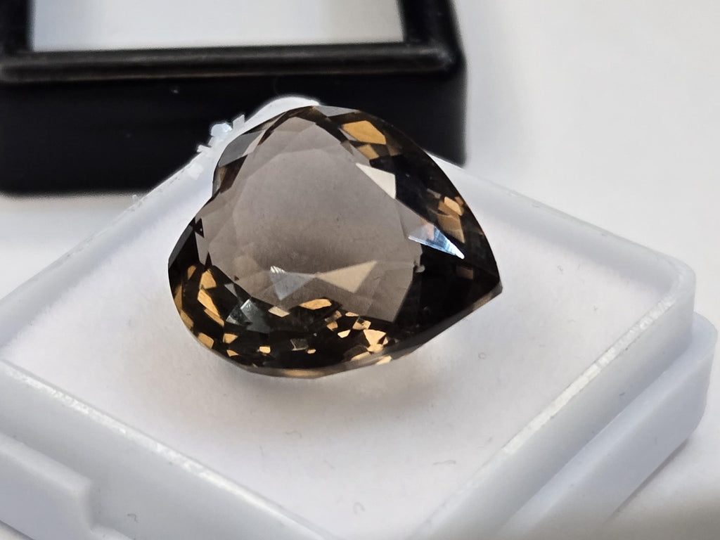 Certified Smoky Black Quartz Heart Cut Gemstone for Jewelry Making