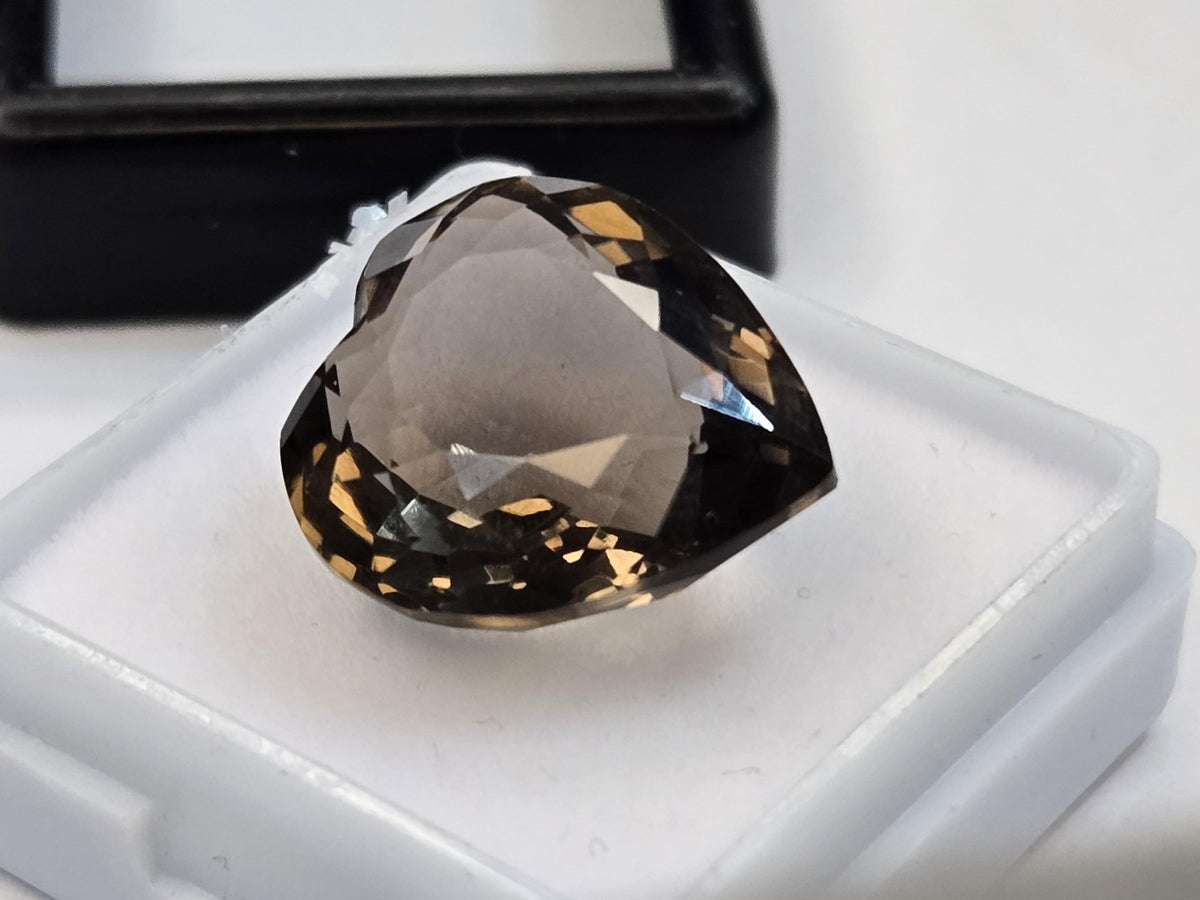 Certified Smoky Black Quartz Heart Cut Gemstone for Jewelry Making