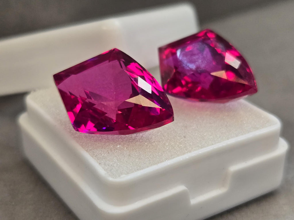 Dark Pink Sapphire Gemstones, 25-26 Ct Fancy Cut, Natural Loose Stones, September Birthstone Jewelry