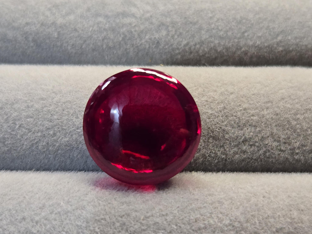 Certified Red Garnet Cabochon Shape Lab-Created 18 Carats Loose Gemstone For Jewellery Making
