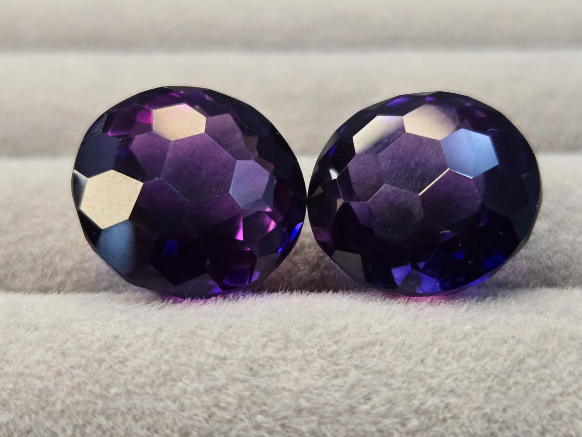 Certified Blue Tanzanite Gemstone Pair, Football Cut 33-35 ct, Tanzania Origin