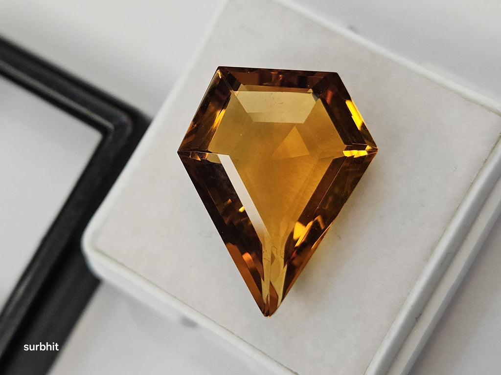 Certified Yellow Citrine Gemstone – 12-13 Ct Fancy Cut Loose Stone for Jewelry Making