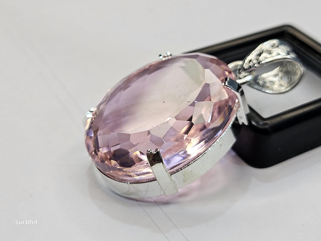 Certified Lab-Created Flawless Pink Pendant Topaz Oval Cut 75+ Ct Natural Loose Gemstone
