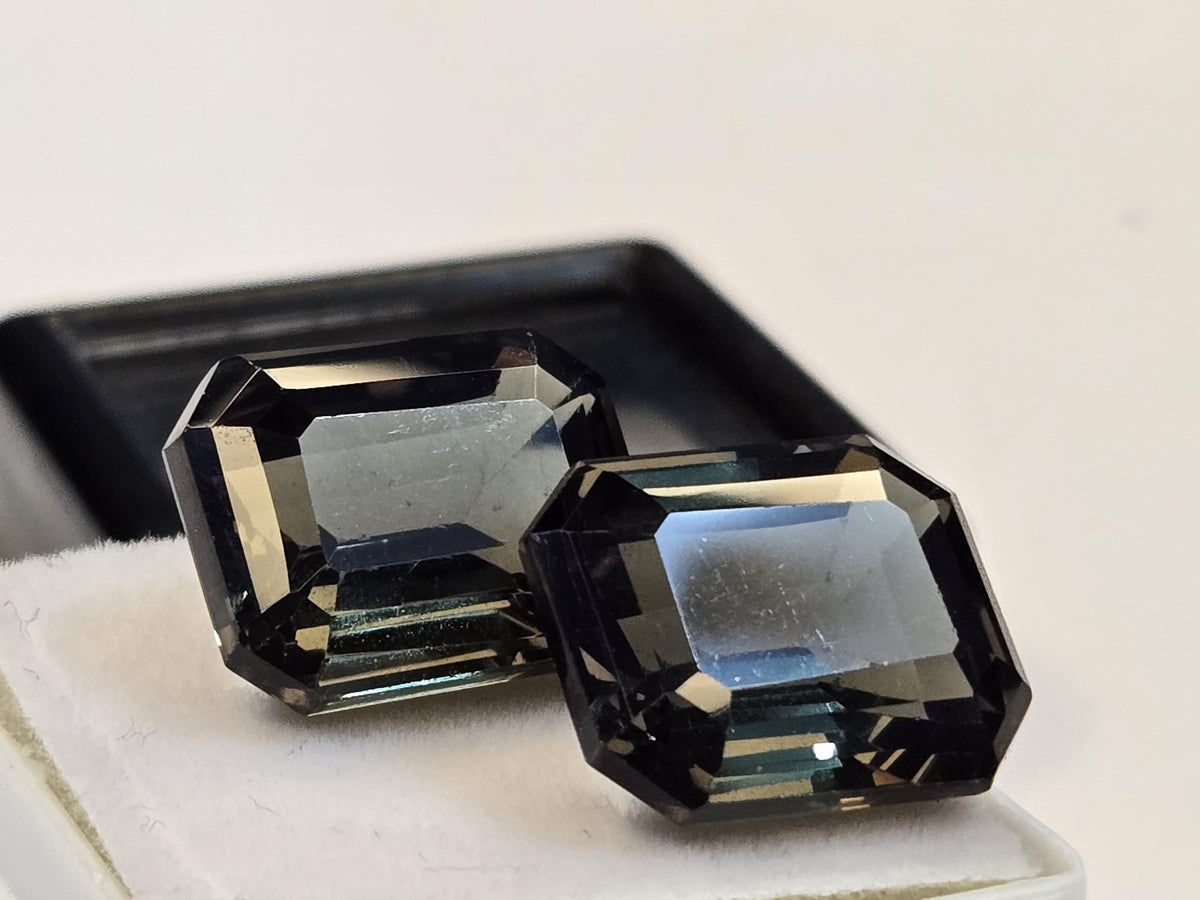 Certified Natural Jade Green Topaz Pair – Emerald Cut, 24-25 Ct (Brazil)