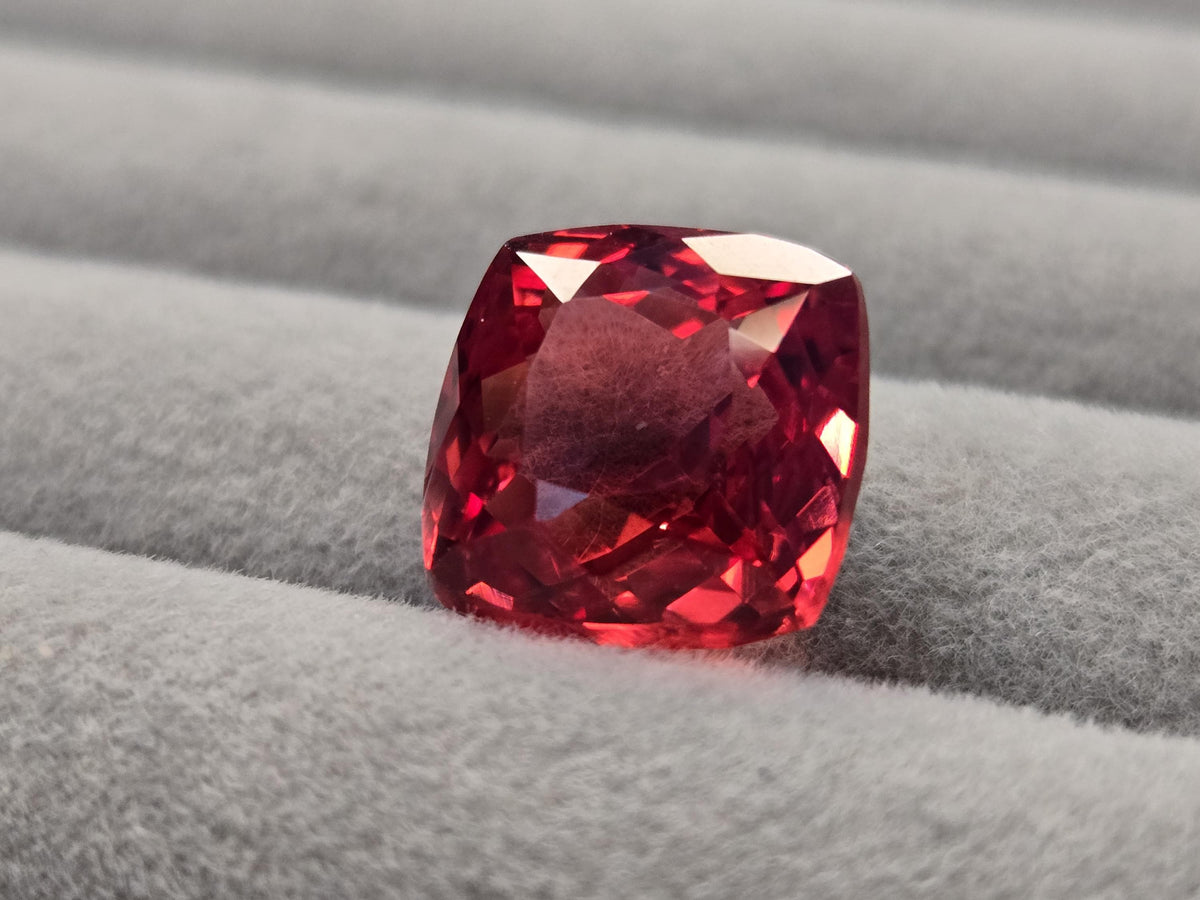 11-13 Ct Padparadscha Sapphire, Cushion Cut Loose Gemstone