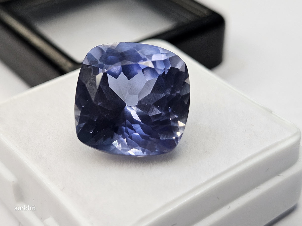 Cushion Cut Blue Tanzanite Gemstone, 12-13 Carat Loose Stone