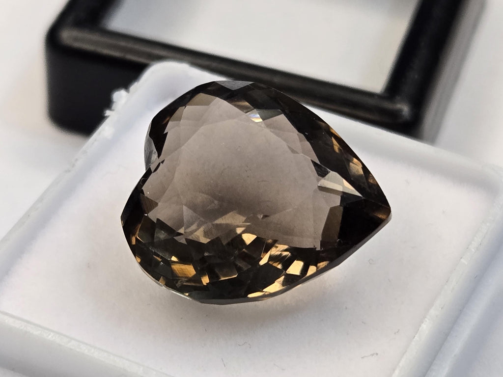 Certified Smoky Black Quartz Heart Cut Gemstone for Jewelry Making