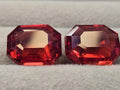 Natural Orange Topaz Pair Emerald Cut Gemstones – Certified Loose Matching Gems